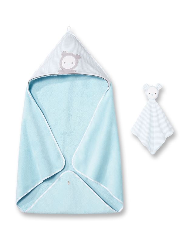 Cape de bain avec lingettes tissu rose bébé fille Okaïdi & Obaïbi