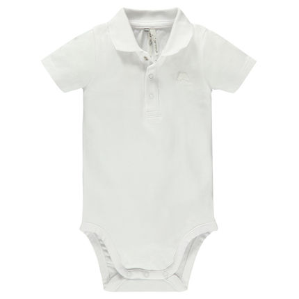 Body Blanc garçon col polo