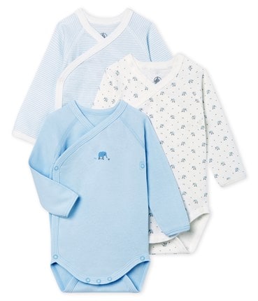 Lot de 3 bodies Petit Bateau pour nouveau-né