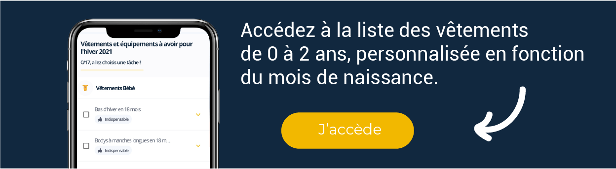 Liste vêtements en fonction du mois de naissance