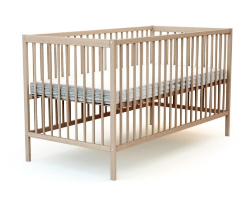 roba Lit à barreaux cabane enfant bois naturel 70x140 cm