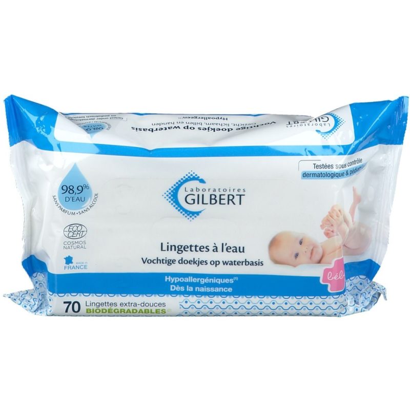 Gilbert Lingettes Bébé à l’Eau 70 Unités