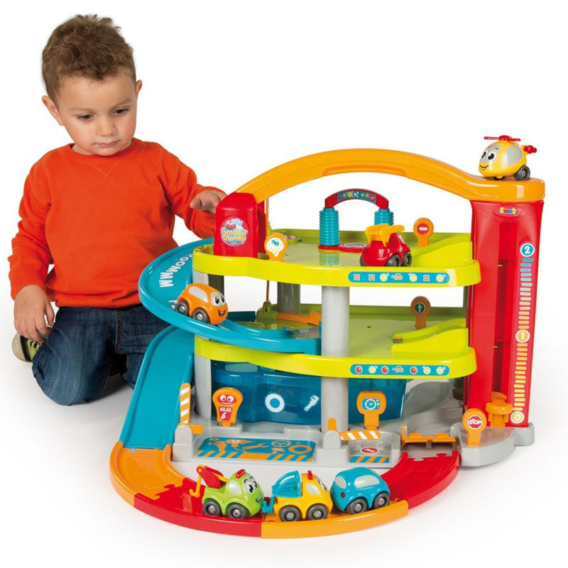 Garage enfant 4 voitures - Multicolore - 57 cm - GENERIQUE